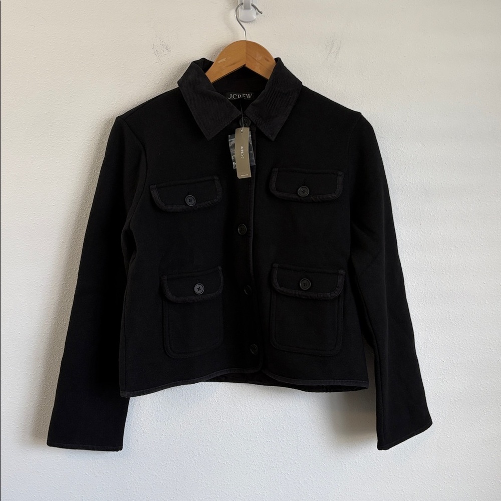 J‎ Crew Knit jacket in wool blend Small Black - Picture 2 of 7